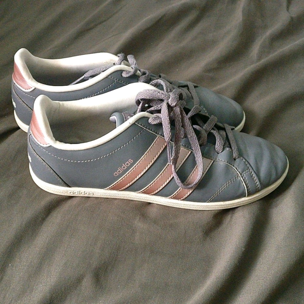 Adidas Grey and Rose Gold Sneakers